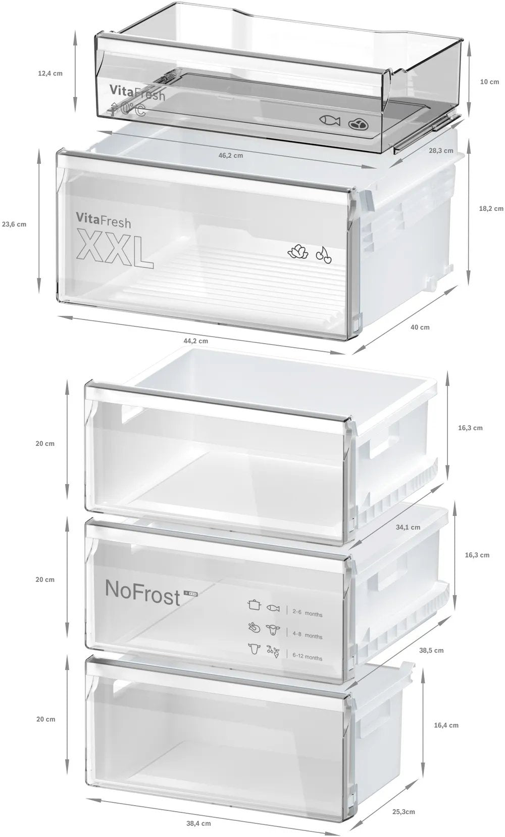 Bosch Home Kgn362laf Serie 4, Combinación De Frigorífico Y Congelador Plateado Kgn362laf