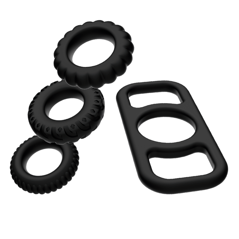 Addicted Toys - Set 4 Anillos Silicona Para El Pene