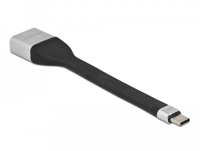Delock Adaptador Cable Plano Fpc Usb Type-C A Displayport (Dp Alt Mode) 4k 60 Hz 14 Cm