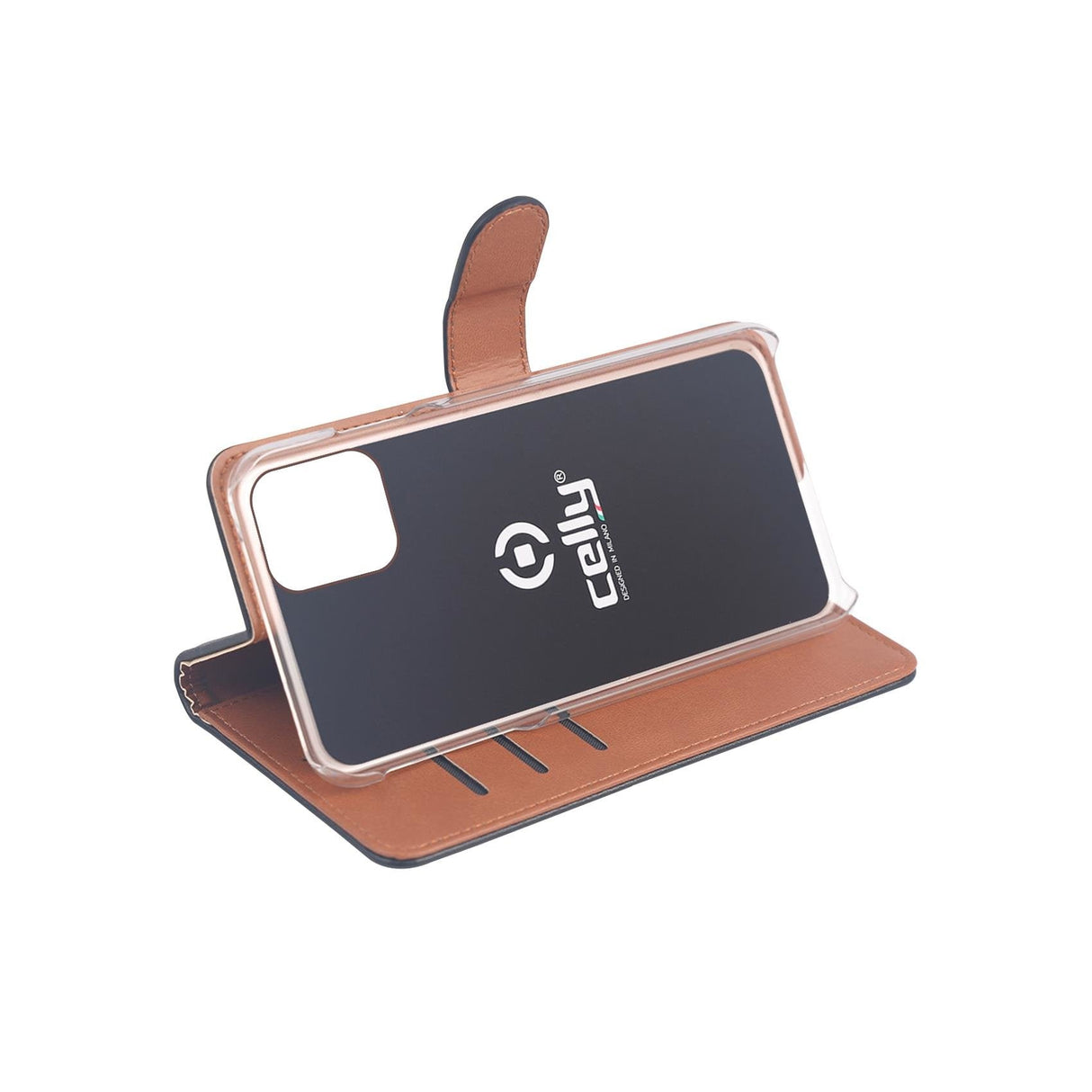 EAN 8021735761198 - Celly Wally funda para teléfono móvil 15,5 cm (6.1") Folio Negro, Marrón imagen 2