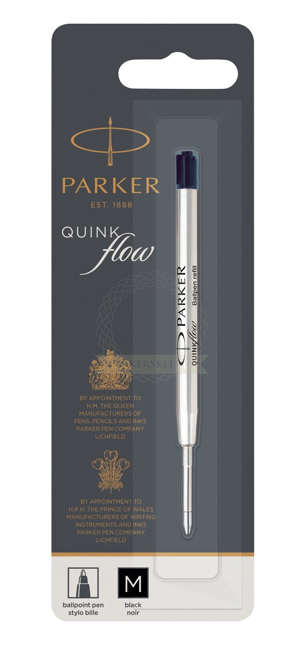 Parker Recambio Boligrafo Quink Flow Punta Media Negro Blister Unitario