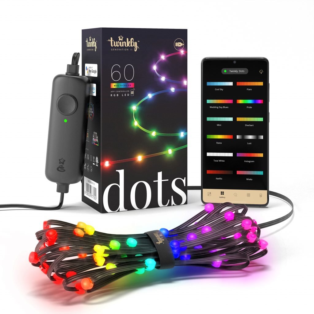Twinkly Dots 60l Rgb 3m Schwarz Usb Anschluss Für Innen Ip20