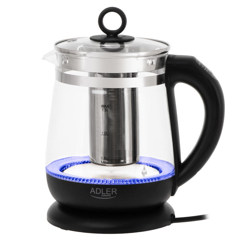 Hervidor Adler Ad 1299 De Vidrio 1,5 L, Negro