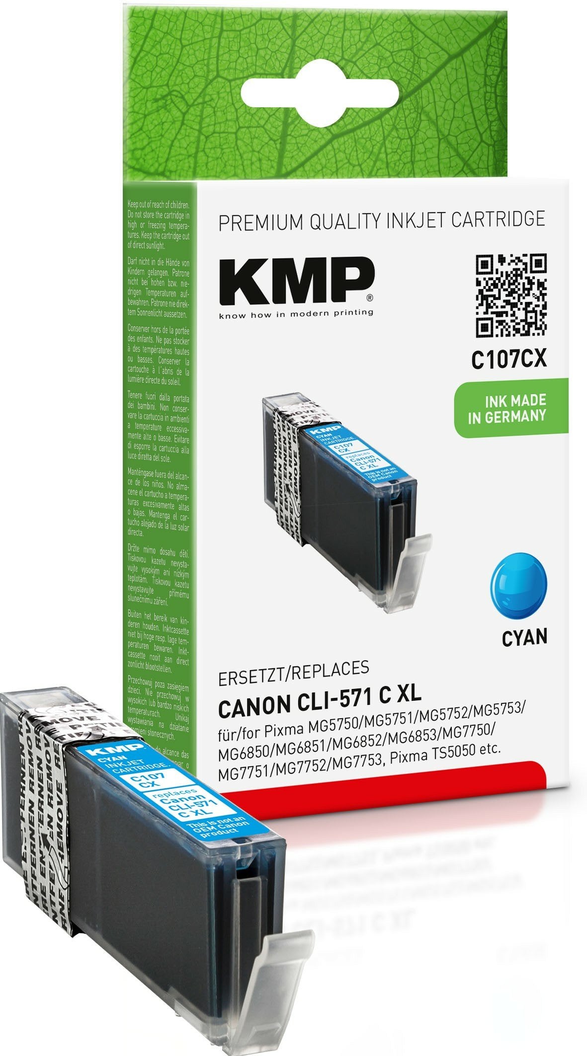 EAN 4011324156935 - KMP C107CX cartucho de tinta Cian imagen 1