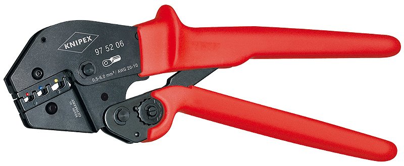 Alicate Knipex 97 52 06 Crimpadora Rojo/Negro, Acero, De Plástico, Rojo, 25 Cm, 565 G