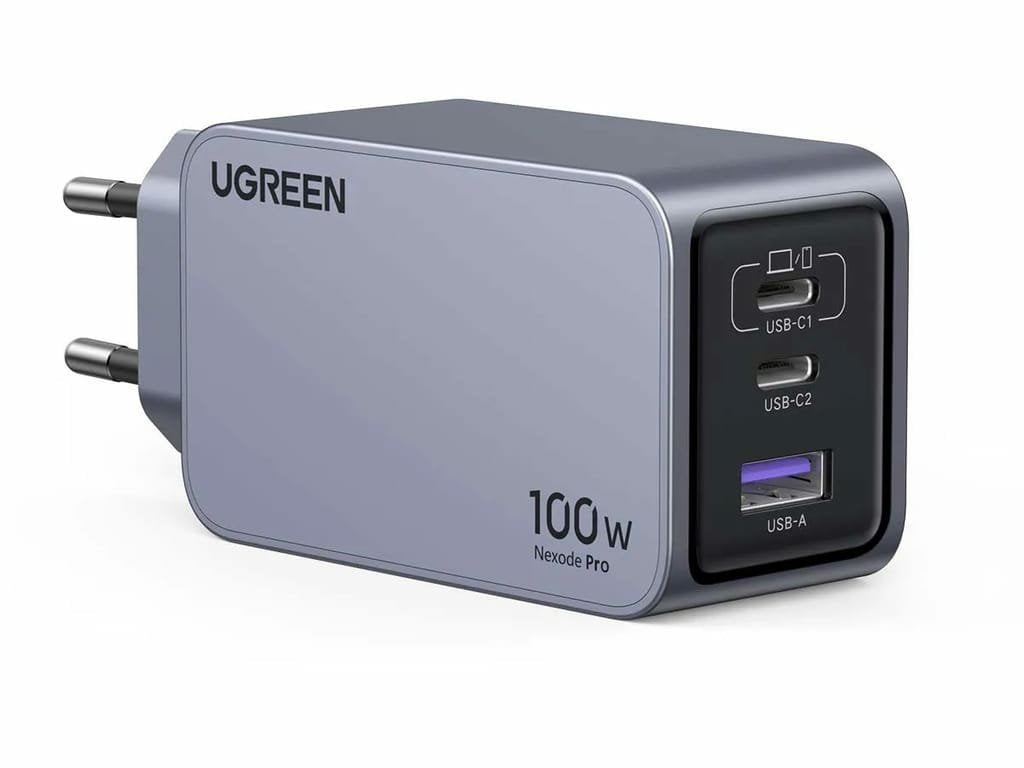 EAN 6941876228744 - Ugreen Nexode Pro EU 3-Port GaN PD Fast Charger With USB-C Cable Universal Negro, Gris Corriente alterna imagen 2