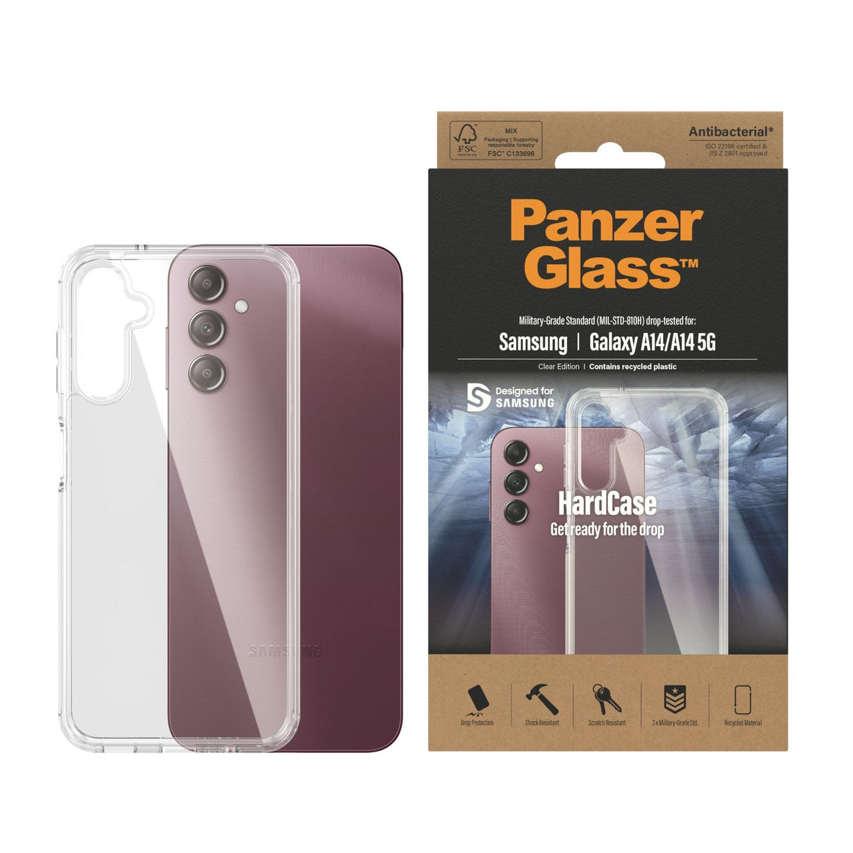 Funda Para Samsung - Galaxy A14 5g, Samsung - Galaxy A14 Panzerglass Hardcase For Transparent