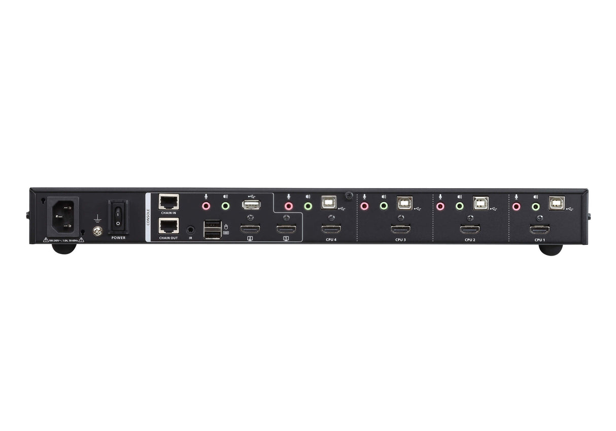 Aten Cm1284 Interruptor Kvm Montaje En Rack Negro 4-Port Usb Hdmi Multi-View Cpnt Kvmp Switch