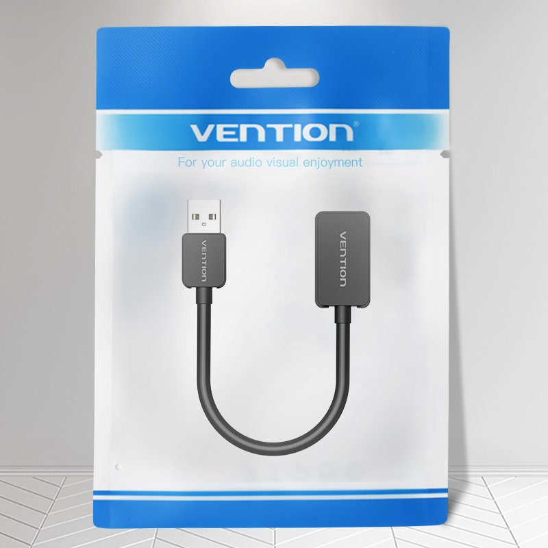 Tarjeta De Sonido Vention Cdzb0 Usb Macho 1x Jack 3.5 Hembra
