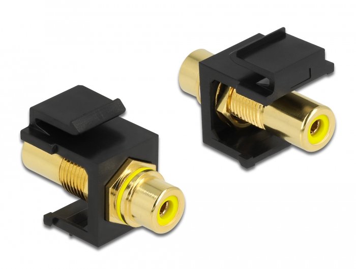 Keystone Modul Cinch Buchse > Cinch Buchse Chapado En Oro Gelb Schwarz