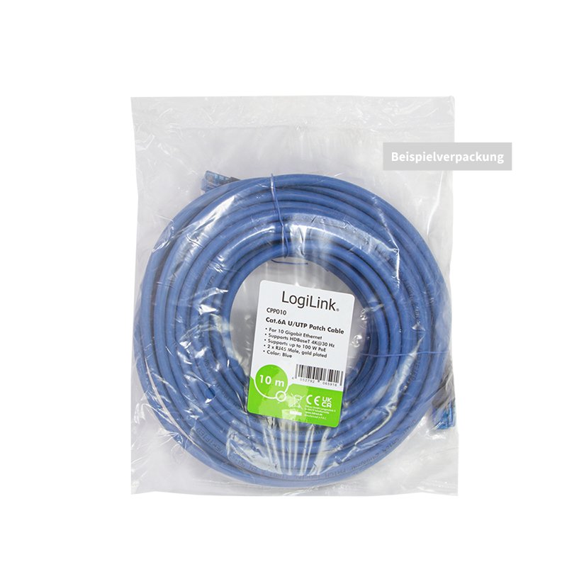 Logilink Cable De Red Cat6a U/Utp Premium Azul 3.00m 10g/Poe