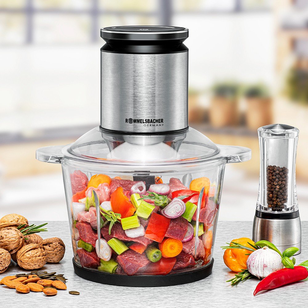 Rommelsbacher Multi-Zerkleinerer Mz 800 (Edelstahl/Negro, 800 Watt, Glasbehälter 2,7 Liter) Nz 800