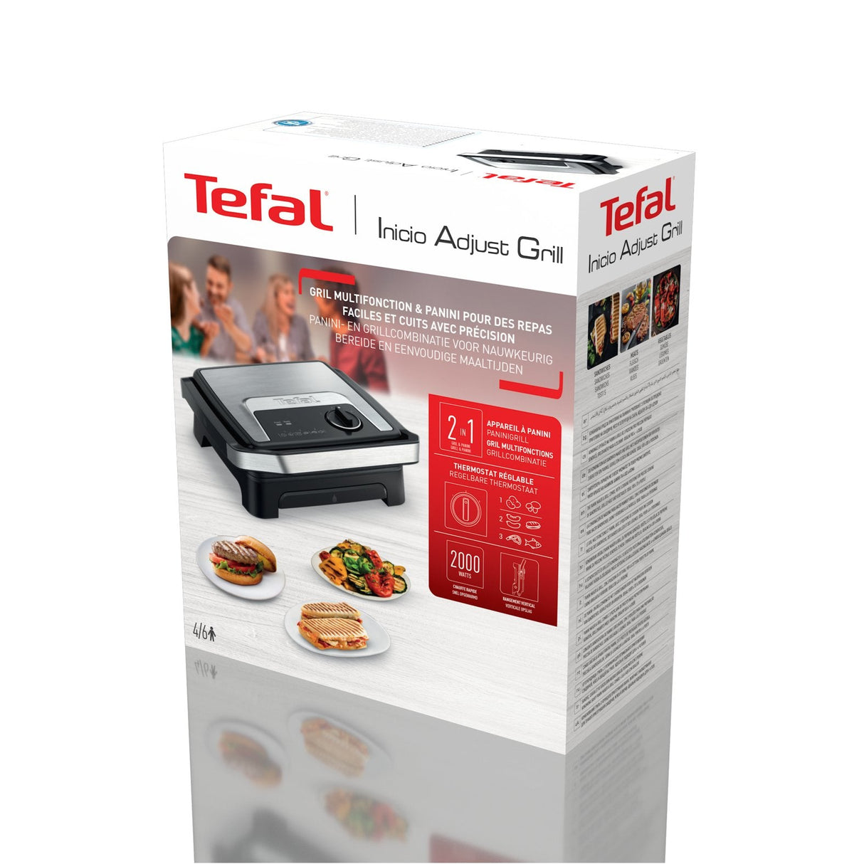 Tefal Inicio Adjust Gc272d10 Parrilla Eléctrica De Contacto