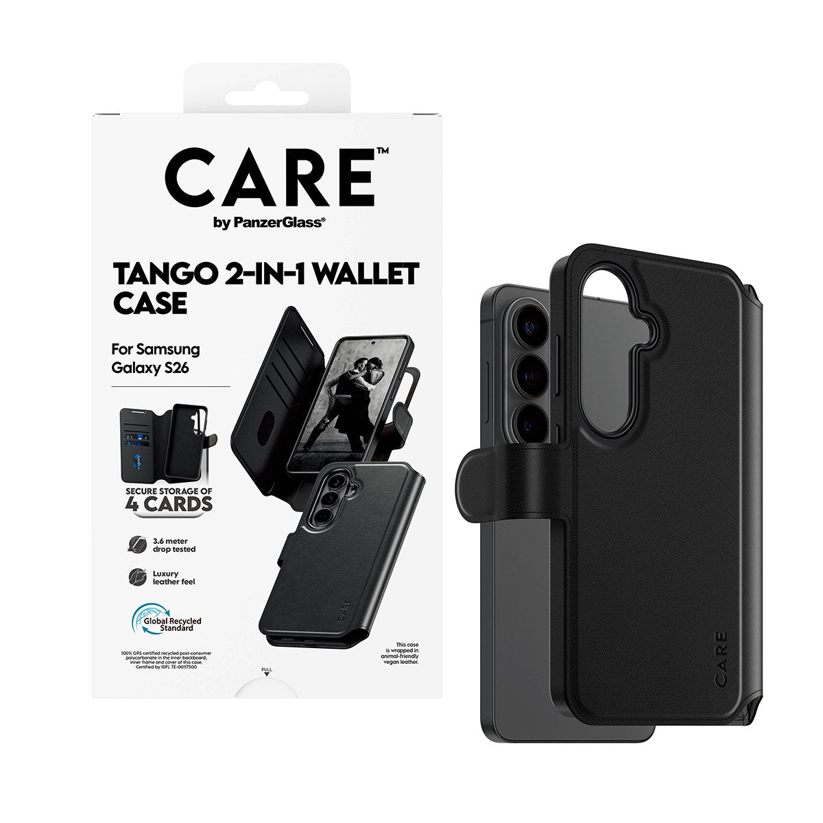 Panzerglass Care By ® Case Tango 2-In-1 Wallet M. Qi Samsung Galaxy S26, Cover, Samsung, Samsung - Galaxy S26, Transparent