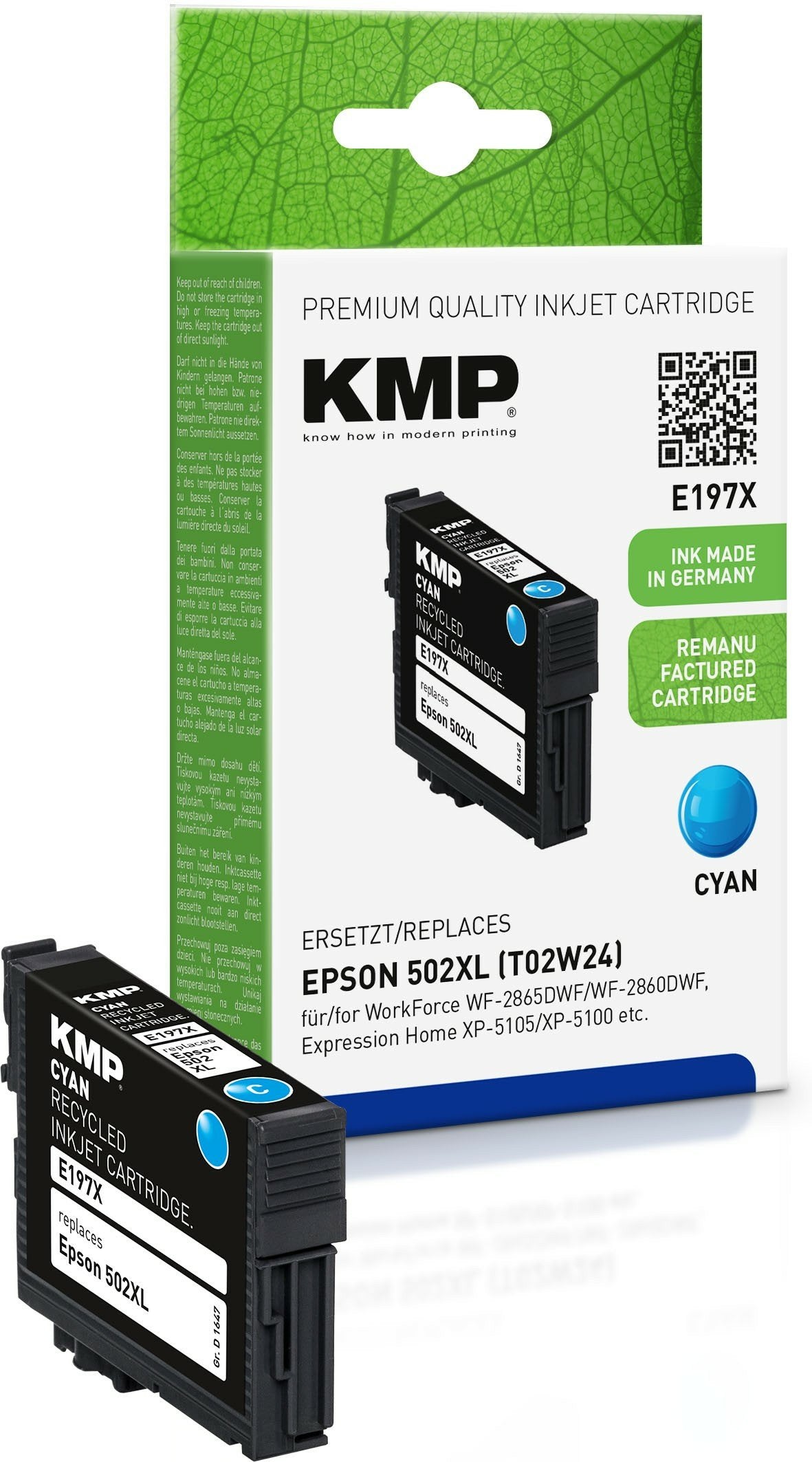 Kmp Patrone Epson 502xl Cyan 470 S. E197x Remanufacturado