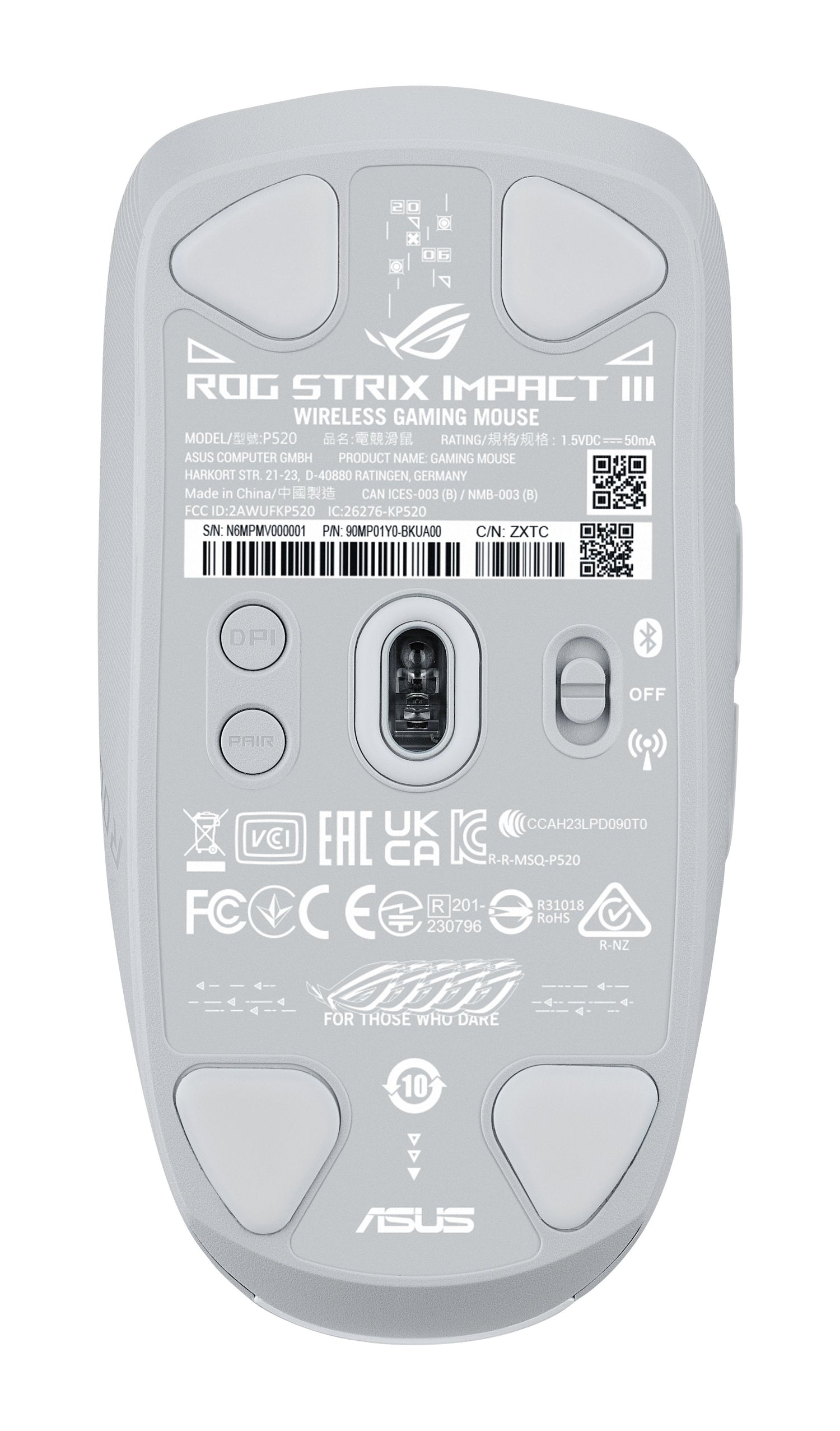 Asus Raton Rog Mrix Impact Iii Wireless Blanco