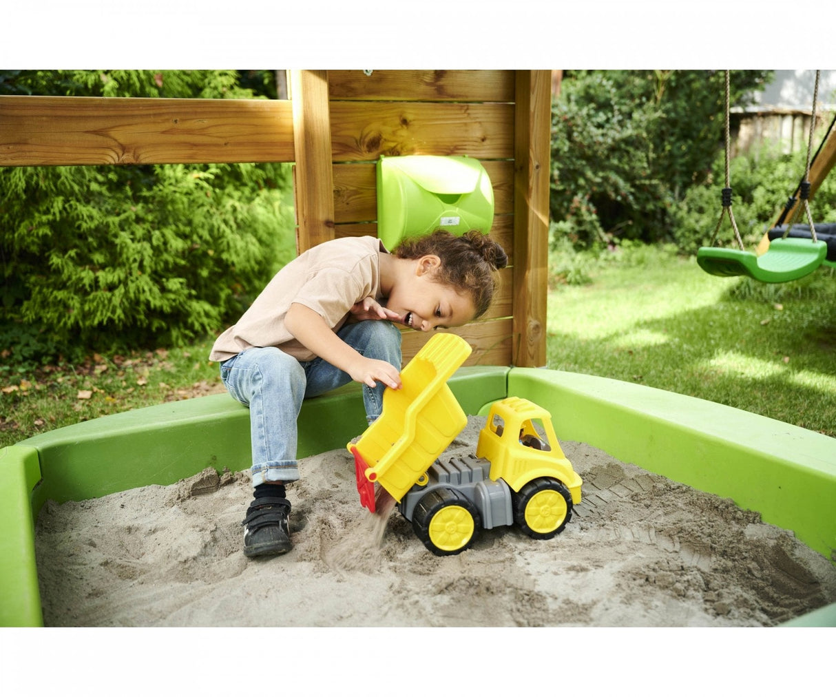 Vehículo De Juguete Big Power-Worker Kipper + Figur, Amarillo/Gris, Camión Basculante, 2 Año(S), Negro, Amarillo