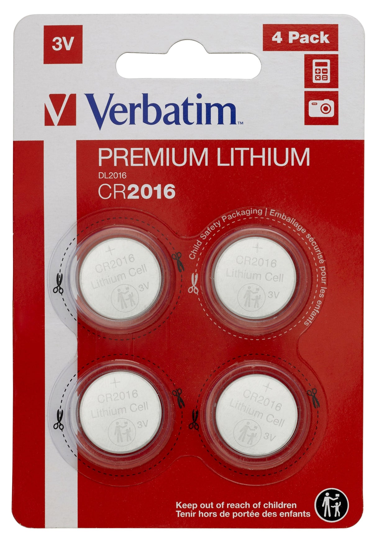 Verbatim Pilas Planas De Litio 3v - Cr2016 (4 Pack)