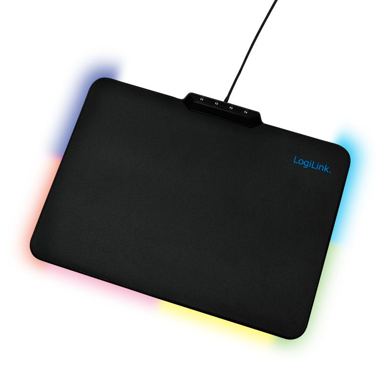 Alfombrilla De Ratón Gaming Logilink Rgb Iluminación Con Usb-A Conexión Silicona 36x26cm Negro