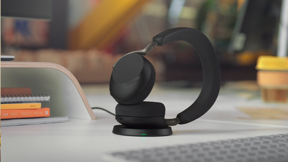 Auriculares Jabra Evolve3 75 Ms + Ladestation + Link 390c Negro