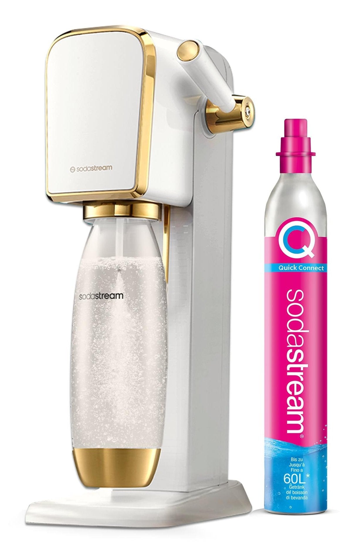 Sodastream Soda Maker Art White Gold Qc Incl 1l Pet Bottle (2270295)