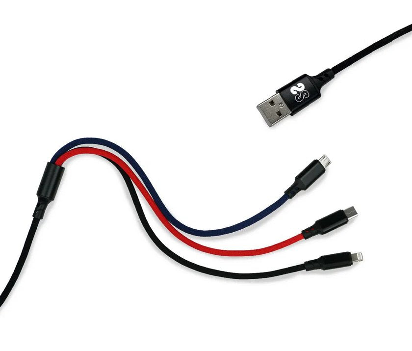 EAN 8436586740665 - SUBBLIM SUB-CAB-3IN101 cable USB USB 3.2 Gen 1 (3.1 Gen 1) 1 m USB A USB C/Micro-USB B/Lightning Negro, A imagen 3