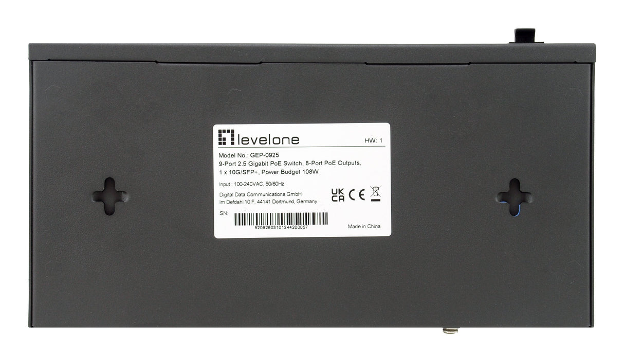 EAN 4015867238059 - LevelOne GEP-0925 switch No administrado 2.5G Ethernet (100/1000/2500) Energía sobre Ethernet (PoE) Negro imagen 5