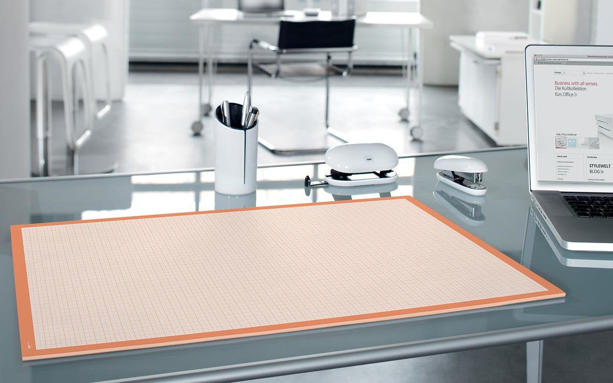 Sigel Alfombrilla De Escritorio, Blanco Naranja
