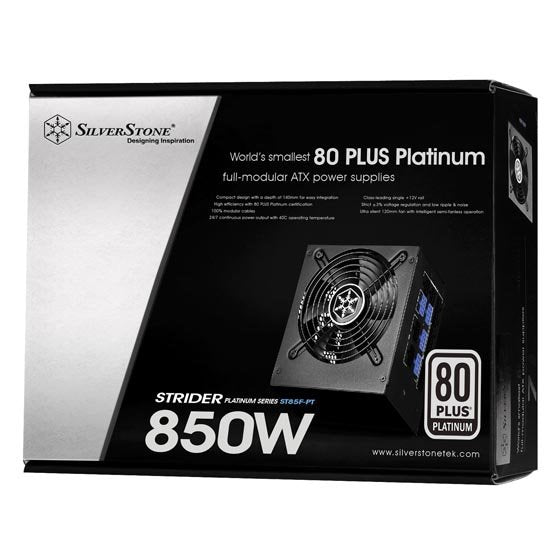 Fuente De Alimentación Silverstone Atx Psu Sst-St85f-Pt, 850w 80 Plus Platinum, Low Noise 120mm,Modular