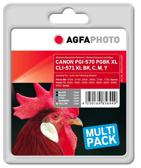 Agfaphoto Apccli571xlset Cartucho De Tinta 5 Pieza(S) Compatible Negro, Cian, Magenta, Amarillo