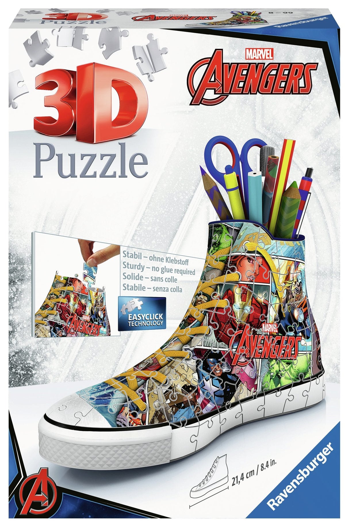Portalapices 3d Zapatilla Los Vengadores Marvel 108pzs
