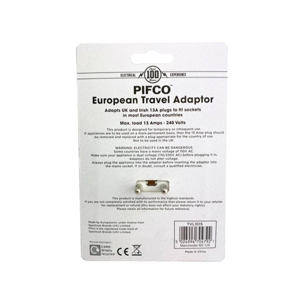 Adaptador De Viaje - Pines Reino Unido A Europeo