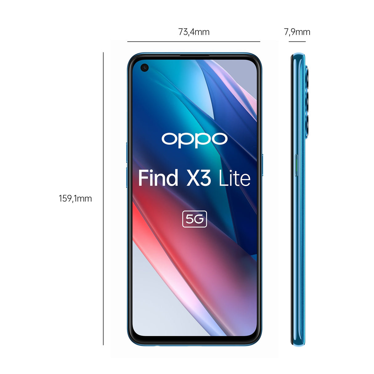 EAN 6944284679153 - OPPO Find X3 Lite 16,3 cm (6.4") SIM doble ColorOS 11.1 5G USB Tipo C 8 GB 128 GB 4300 mAh Azul imagen 3