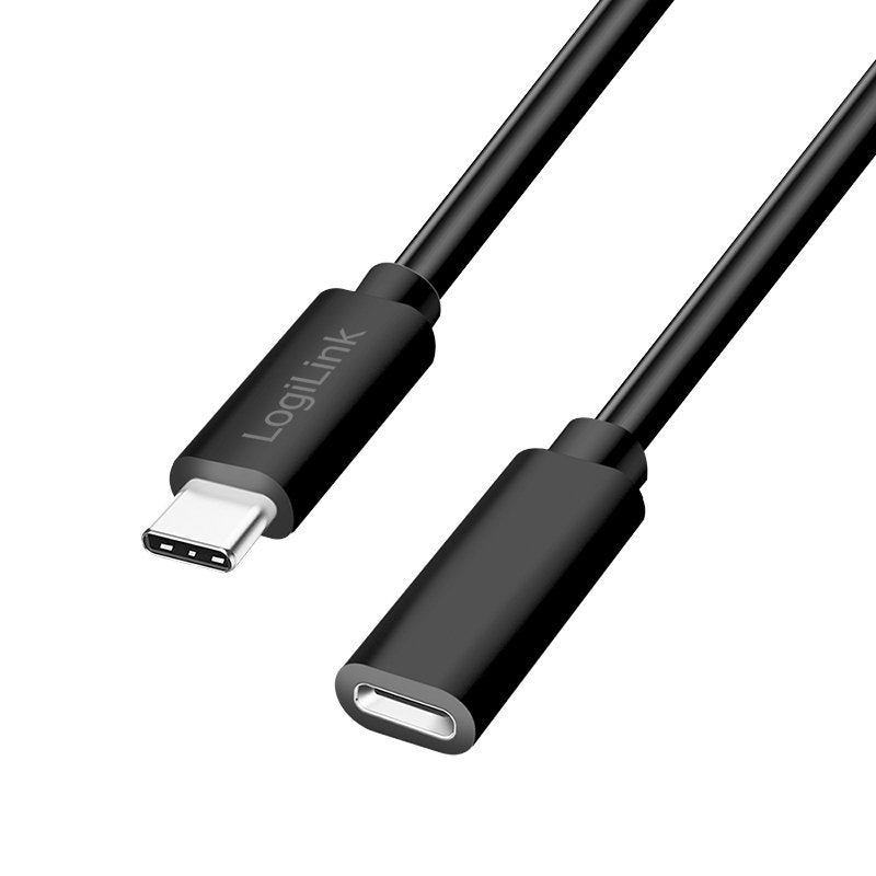 Usb 2.0 Type-C Cable, C M To C F, 480 Mbps, 100w, Negro, 2 M