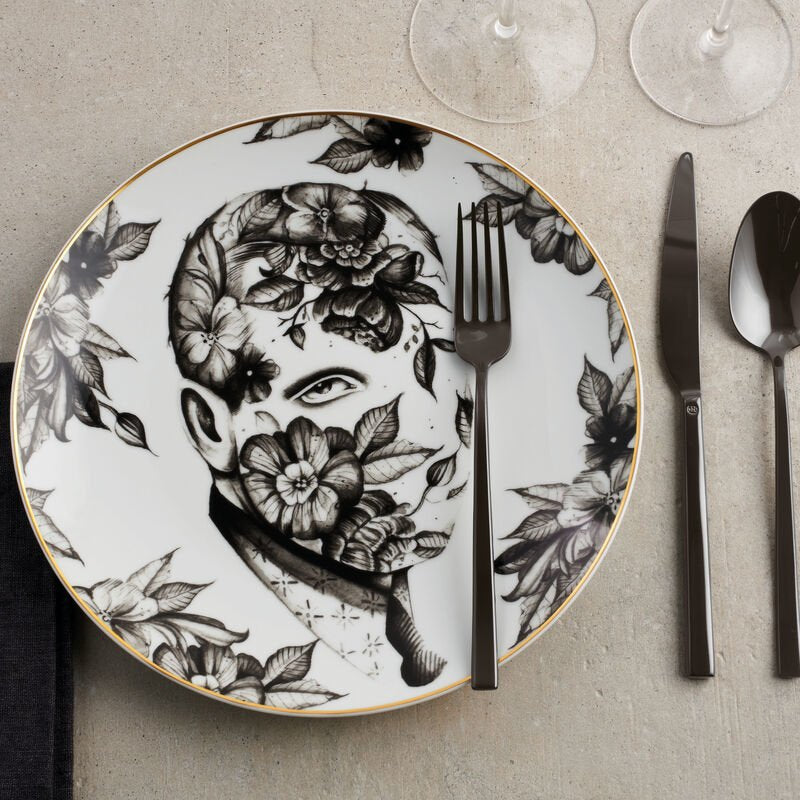 Sambonet Rock Pvd 6 Espresso Spoons Moka Nero Lucido