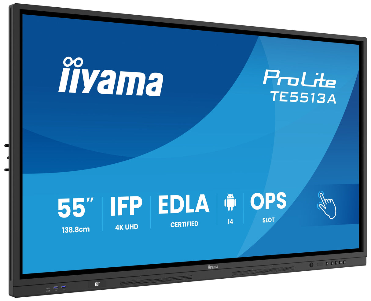 Iiyama Te8613a-B1ag Pantalla De Señalización Panel Plano Interactivo 2,17 M (85.6") Wifi 450 Cd / M² 4k Ultra Hd Negro Pantalla Táctil Procesador Incorporado Android 18/7