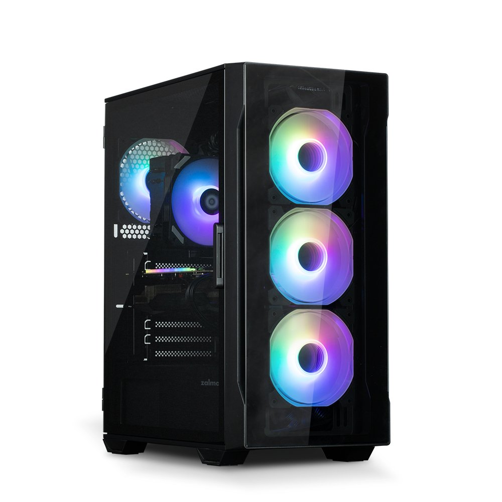 Caja Pc Zalman I3 Neo Tg Mid Tower Negro Rgb Fan X4