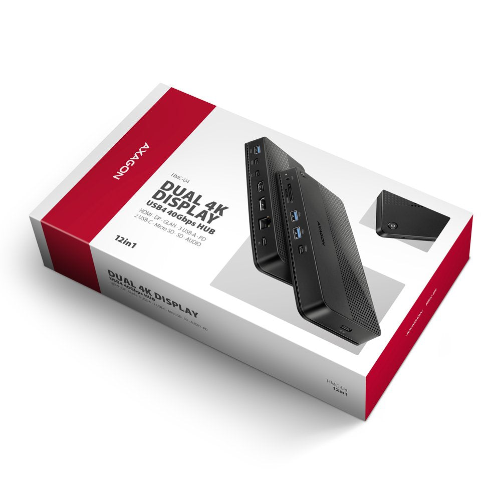 EAN 8595247908421 - Axagon HMC-U4 base para portátil y replicador de puertos Alámbrico USB4 Negro imagen 2