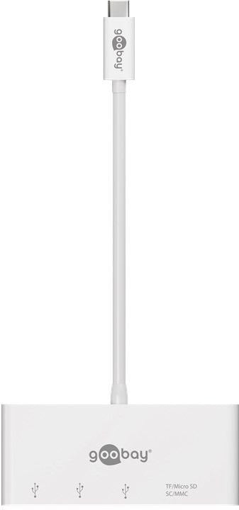 Hub Goobay 62097 Usb-C Multiport Adapter To 3x Usb-A, Cardreader, White