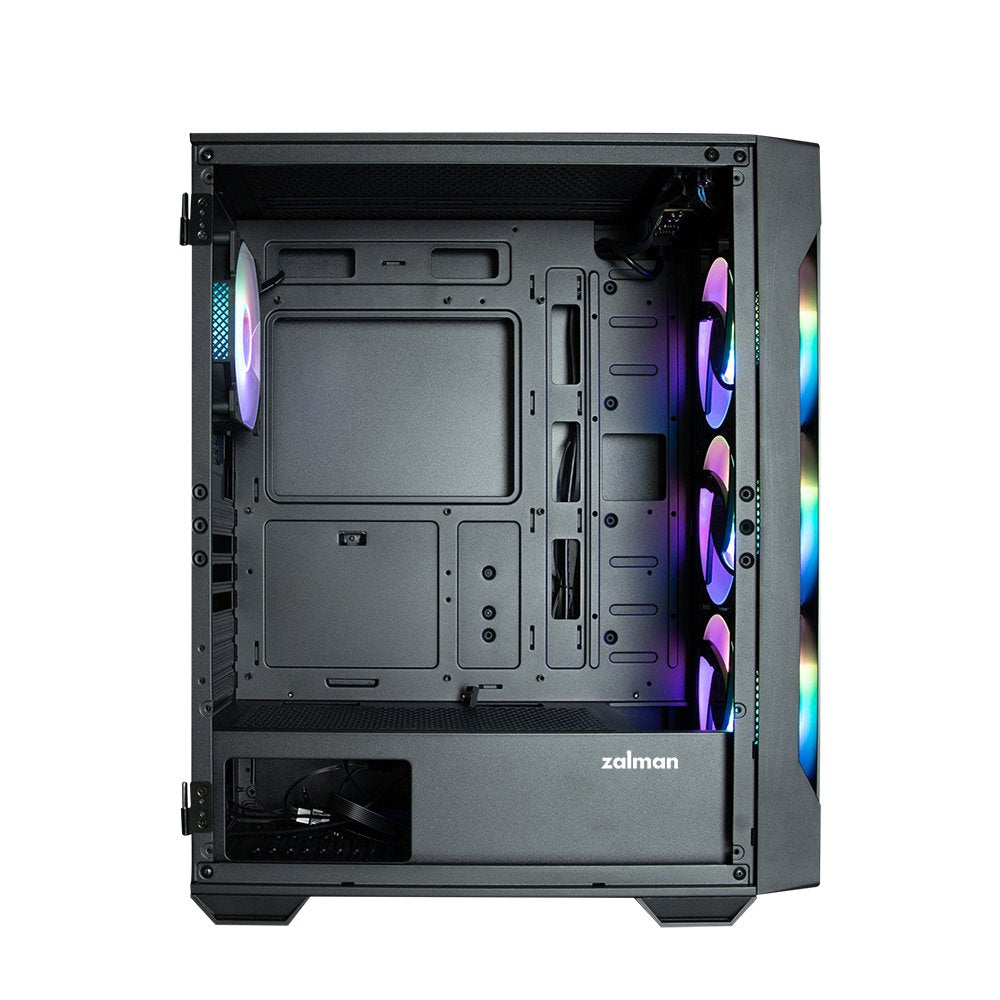 Caja Pc Zalman I3 Neo Tg Mid Tower Negro Rgb Fan X4