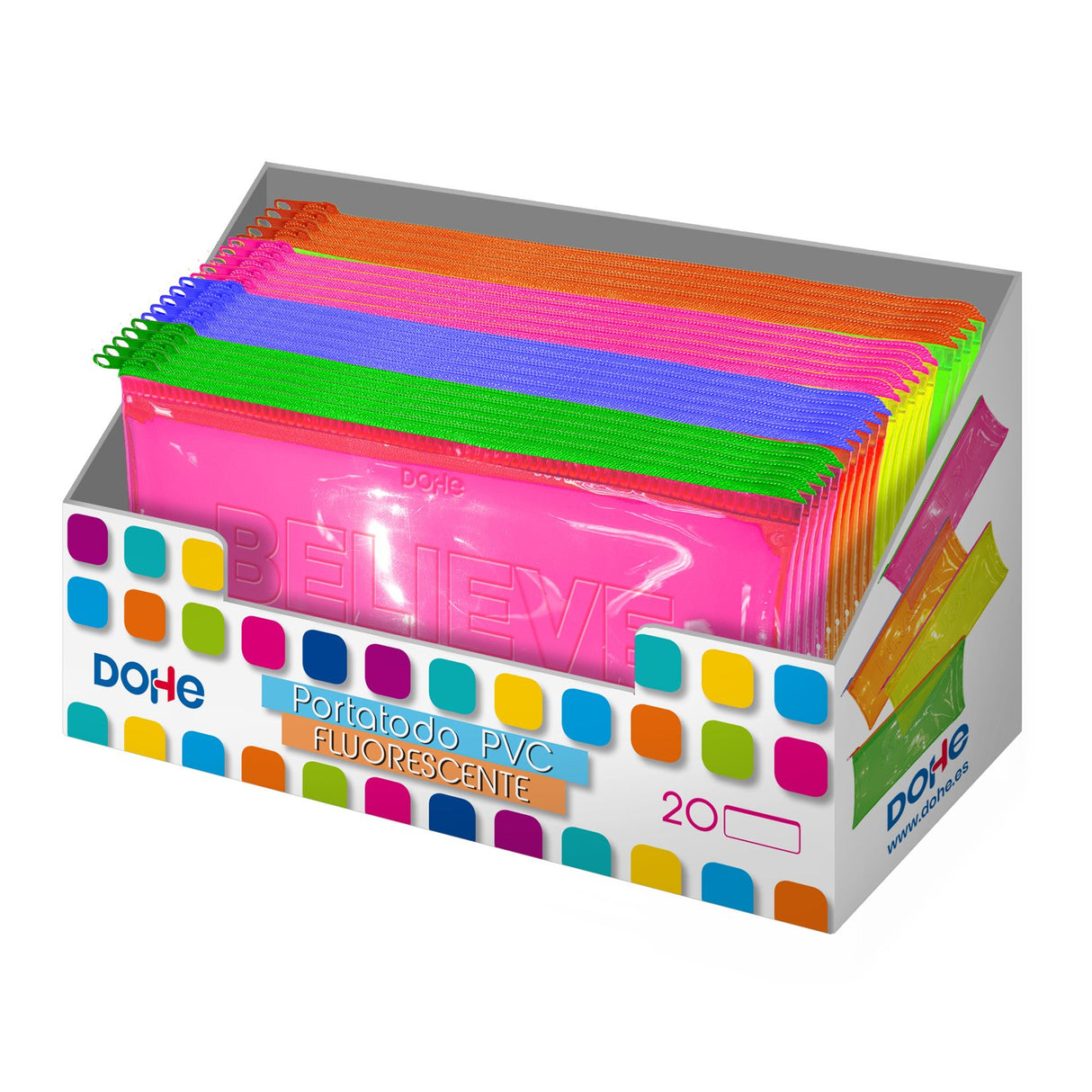 EAN 8421938510843 - DOHE 51084 caja de lápices Estuche suave Cloruro de polivinilo (PVC) Verde, Naranja, Rosa, Amarillo imagen 1