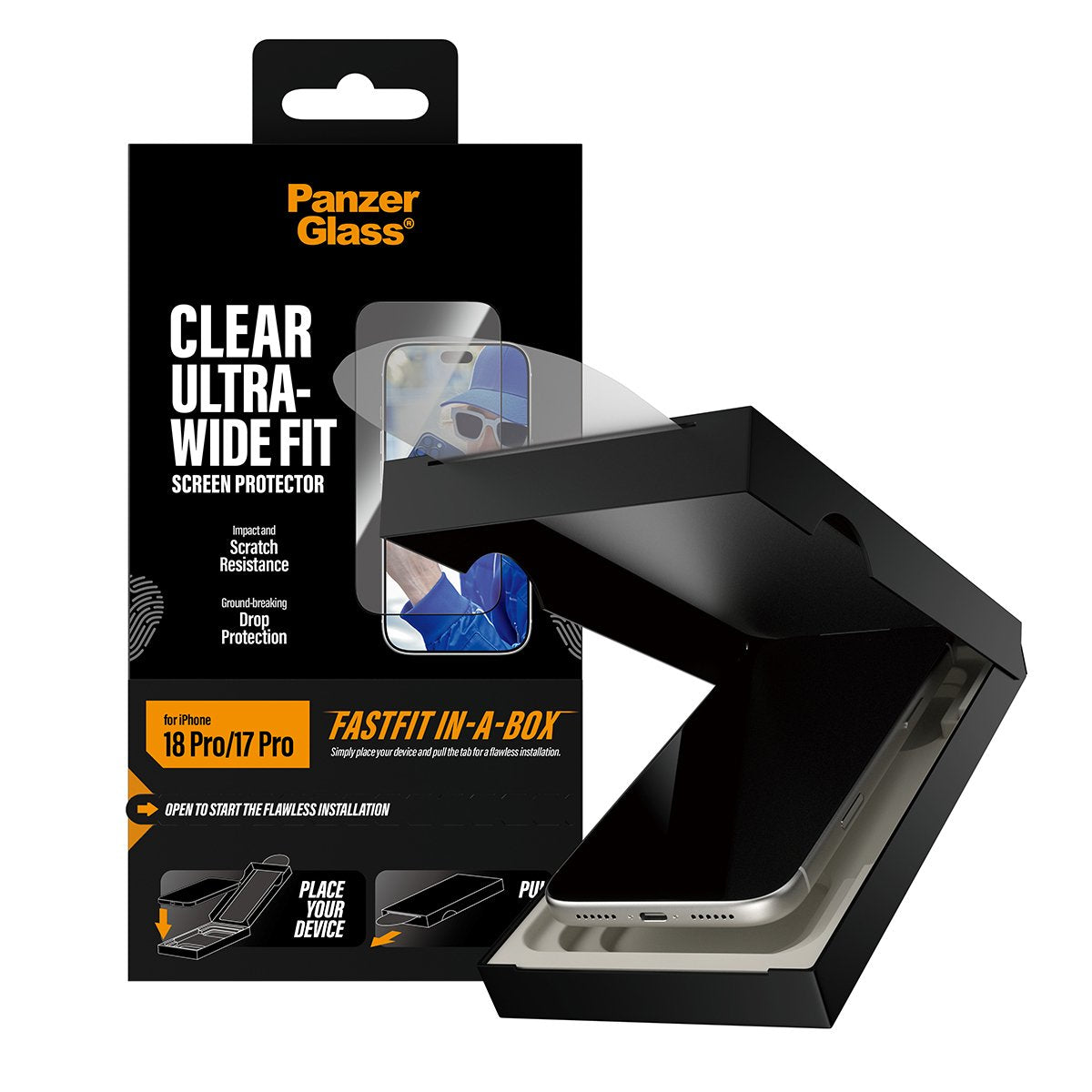 Panzerglass Displays. Ip 17/18 Pro Ultra Wide Fastfit In A Box