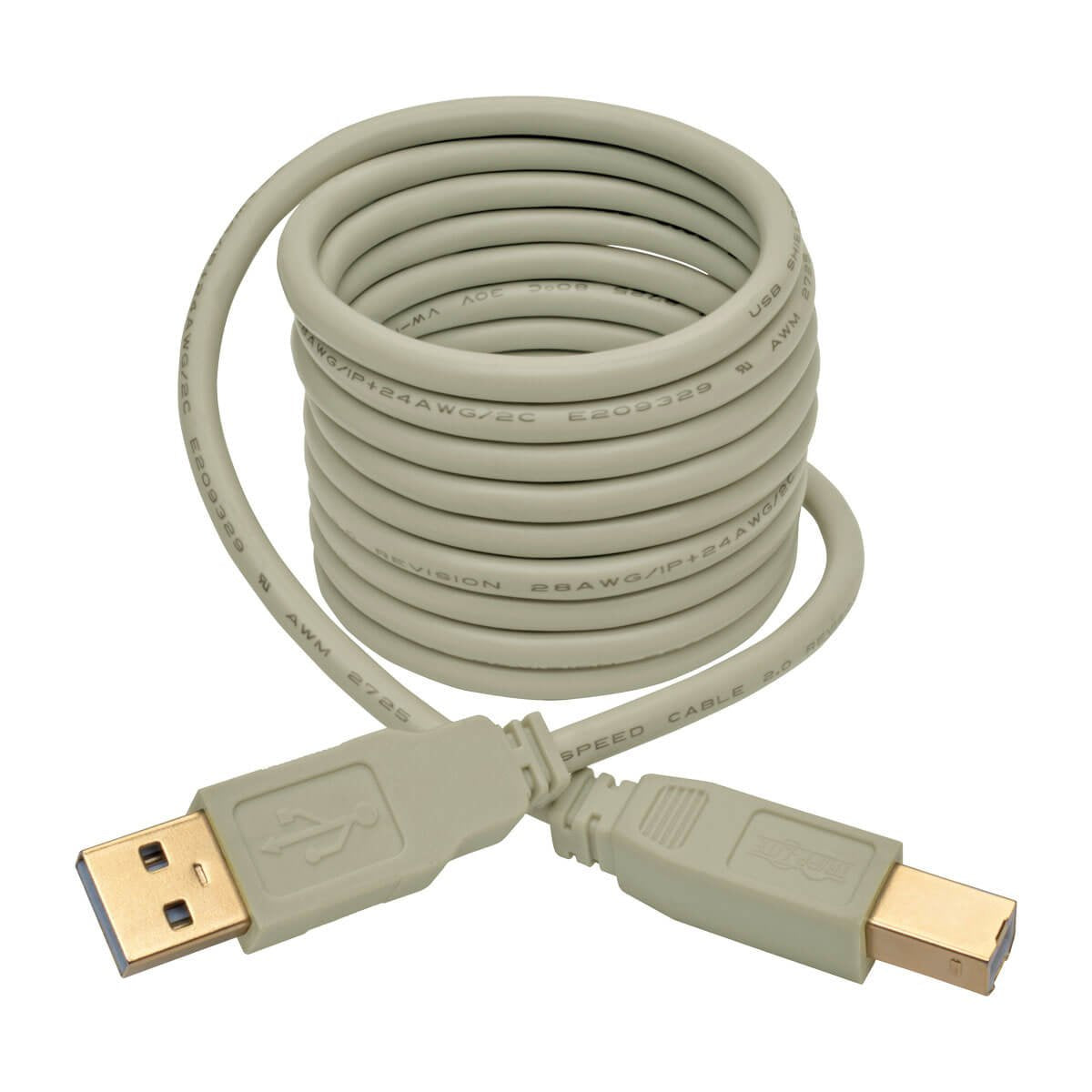 Usb 2.0 A To B Cable (M/M), Beige, 6 Ft. (1.83 M)