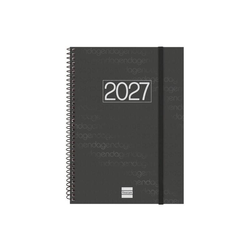Agenda Anual 2027 Finocam Espiral Basics Year - Semana Vista Horizontal - Formato E10 - 155x212mm - Espiral - Tapa De