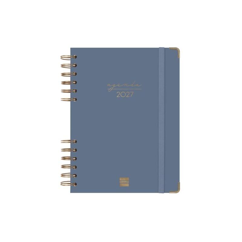 Agenda Finocam Espiral Trendy Alma 2027, 1 Día Por Página, E10, 155 × 212 Mm, Tapa Dura De Cartón Forrado, Color Negro