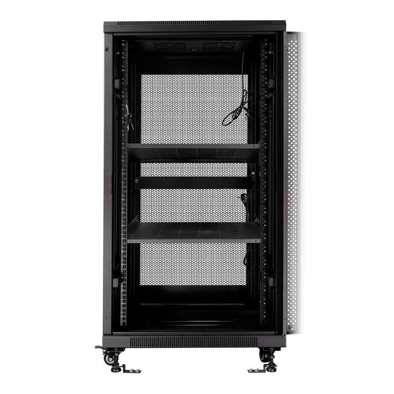 Aiten Data Ai6822 Armario De Suelo 22u - Ancho 600 - Fondo 800 - Con Accesorios - Ruedas Con Freno - Negro