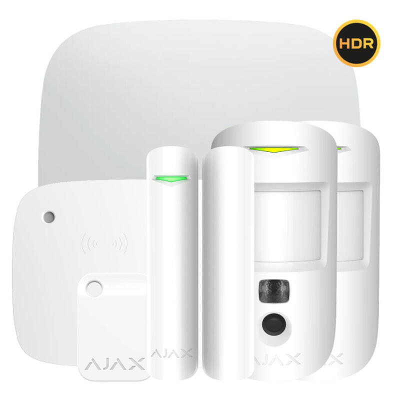 Ajax Hub2kit-Dp-Pro-Kpd-Hdr-Wh1 Kit Ajax Blanco. Hub 2 2g + 2motioncam-Hdr + Doorprotectplus + Keypadcombi + Tag