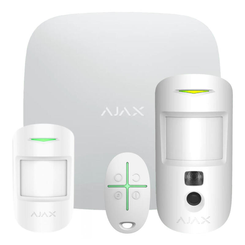 Ajax Starterkit-Cam-Mp-Wh1 Kit Ajax Blanco. Hub 2 + Motioncam + Motionprotect + Spacecontrol