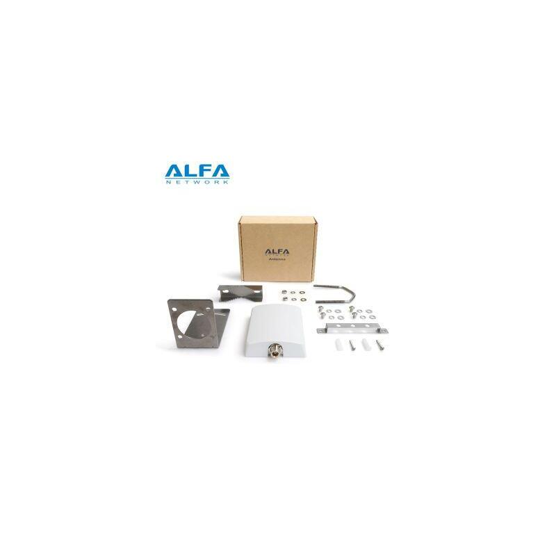 Alfa Network Apa-L2410a-P - Antena Wifi De Panel De 2.4 Ghz 10dbi Direccional, Con Kit De Montaje L-Mount (InstalaciÓ N En MÁ Stil Y Muro)