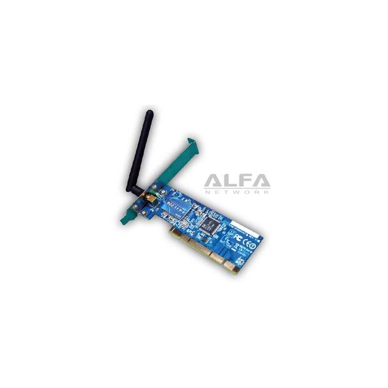 Alfa Network Awpci036t - Tarjeta Wireless Pci, 802.11g 2,4 Ghz, 54mbps, Antena Desenroscable